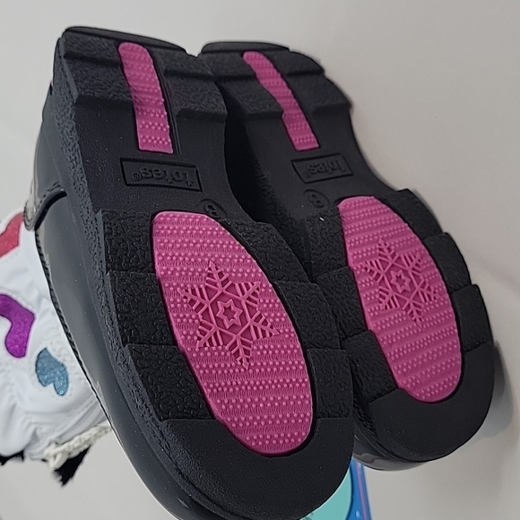 TOTES Waterproof fur lined winter boots white with hearts toddler girls - Picture 10 of 14